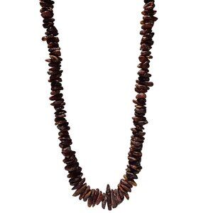 Vintage Amber Nugget Beaded Necklace Boho Nature Fashion Jewelry Women